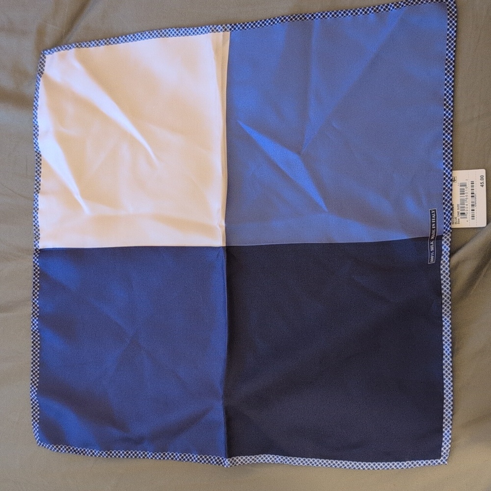 Panel Silk Pocket Square in Blue